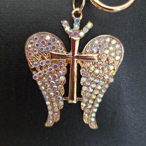 (LAST ONE)Sparkling Gold Angel Wing Keychain💎 NWT